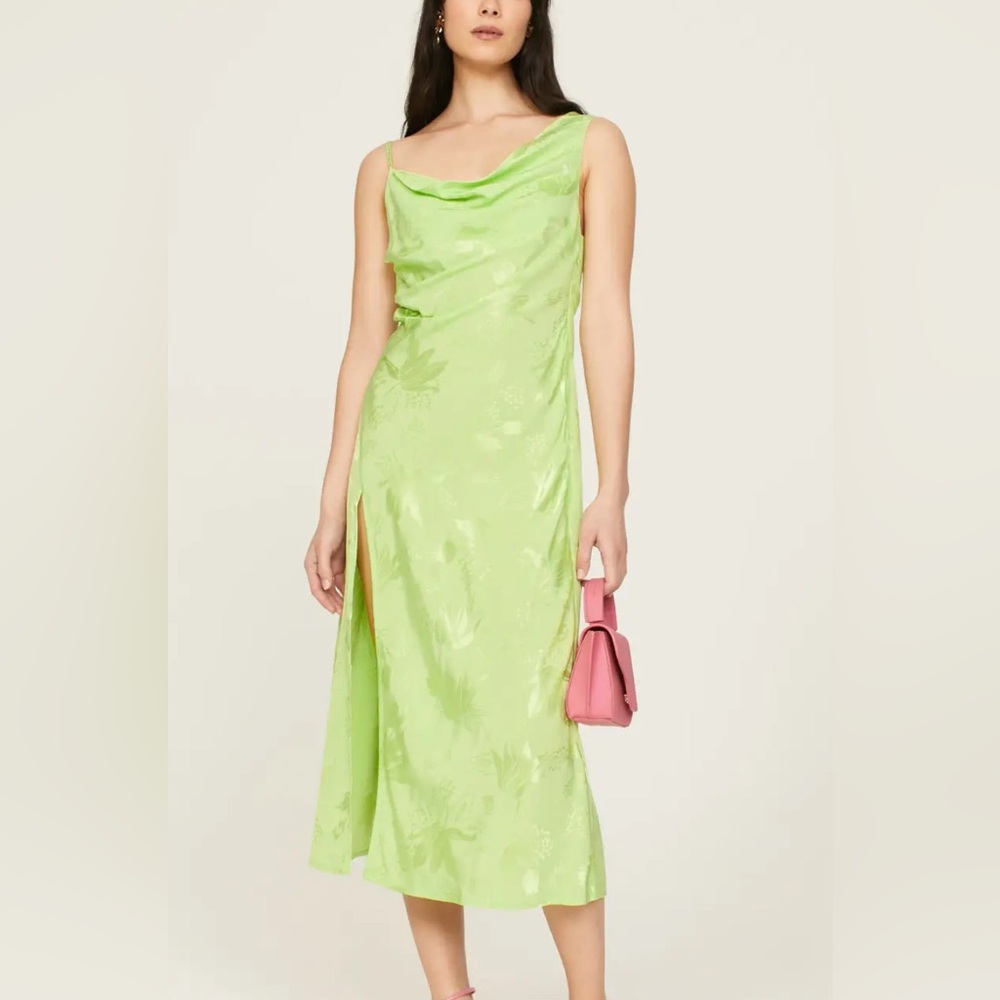 For Love And Lemons Lime Asymmetrical Dress - Picture 1 of 5